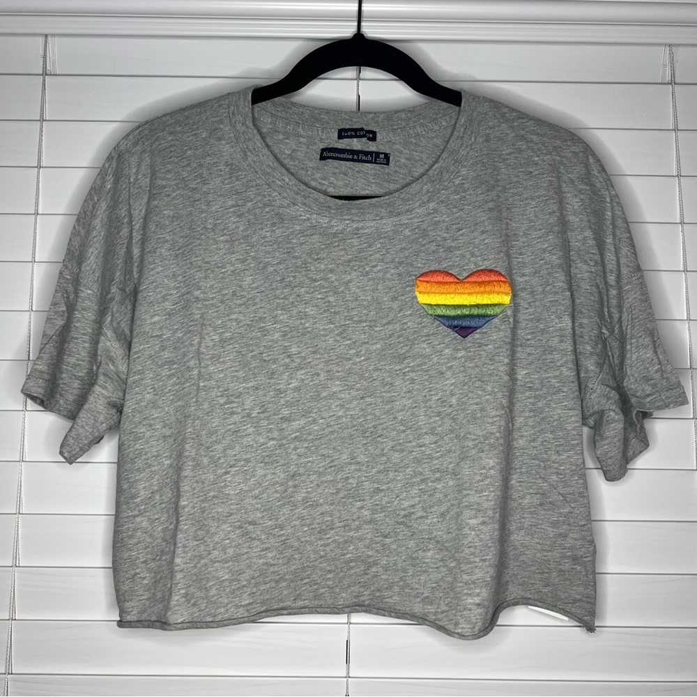 FINAL SALE A&F Cropped Pride T-Shirt
